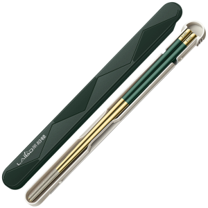 316L不锈钢筷子学生上班族单人装外带便携筷套装高档防滑一人一筷餐具8240