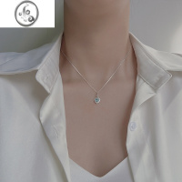 JiMi925银银蓝钻爱心项链女轻奢高级感精致锁骨链小众设计感颈链礼物