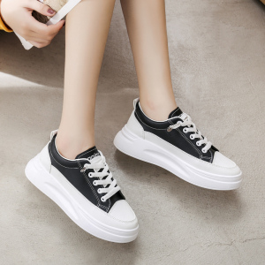 时言SHIYAN 小白鞋女2024新款低帮网红女士单鞋韩版潮流街拍板鞋女松糕厚底百搭休闲鞋女