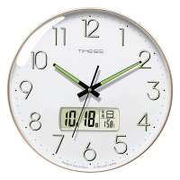 TIMESS夜光钟表挂钟客厅家用时尚创意挂墙简约轻奢免打孔时钟