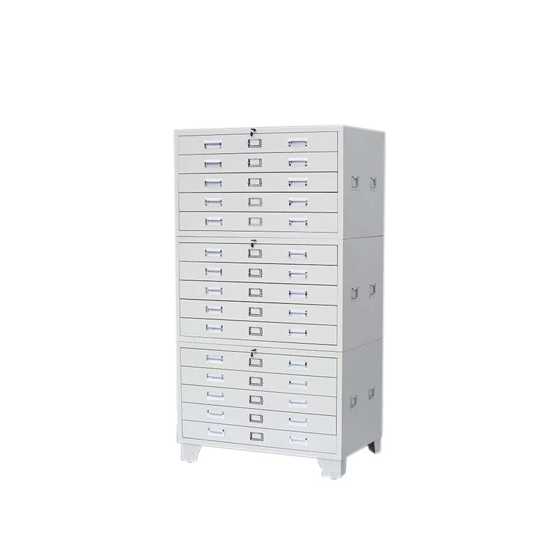 帅畅底图柜工程资料图纸柜0号1号抽屉柜地图柜文件柜菲林柜图纸收纳柜1号三节1000*700*1750灰白色