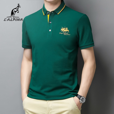 阿尔皮纳袋鼠(L'ALPINA)男士Polo衫短袖T恤男时尚Polo衫韩版修身刺绣时尚百搭商务舒适T恤