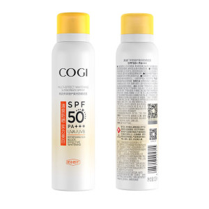 高姿 防晒喷雾组合240ml美白防水防汗户外便携 透明版120ml*1+亮肤版120ml*1