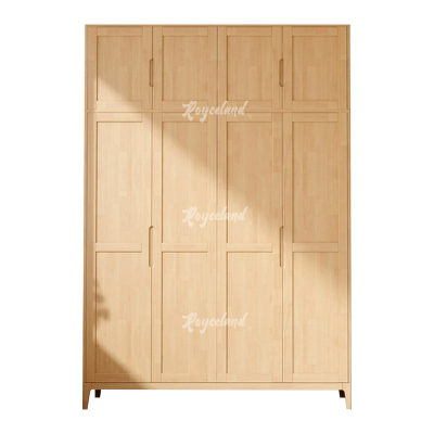洛诗莲 (RoyceLand) 简约实木衣柜四门收纳柜加顶柜