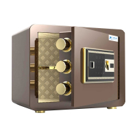 臻远全钢实心防盗保险柜 高25cm指纹款咖啡金色
