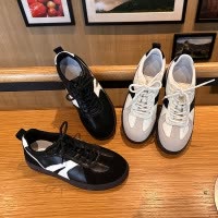 真皮德训鞋女秋季新款百搭休闲鞋平底运动鞋女款轻便通勤女鞋