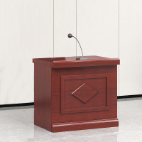 创世人环保胡桃木贴皮单人位学校演讲台会议桌办公桌长条形演讲台大型会议演讲主讲台0.8m