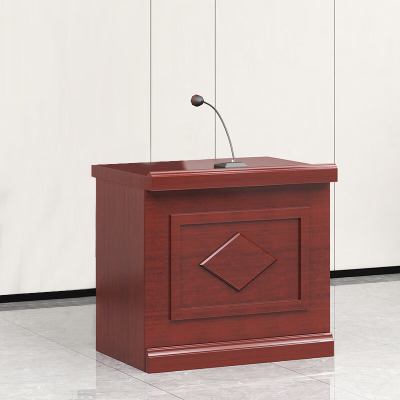 创世人环保胡桃木贴皮单人位学校演讲台会议桌办公桌长条形演讲台大型会议演讲主讲台0.8m