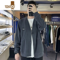 YANXU男士卫衣2023新款潮牌纯色开衫外套韩版百搭休闲针织上衣服