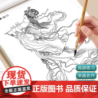 中国画白描入门描摹本国画工笔花卉人物美术套装画本工具描红书初学者画画临摹画册毛笔绘画练习教材