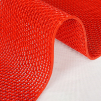 朗茨 PVC镂空防滑垫 塑料垫地垫 厚4.5mm 0.9米宽1米长 红色 1米