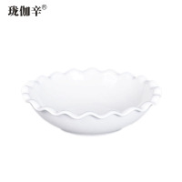 珑伽辛 白色陶瓷太阳碗 菜碗 9英寸/个