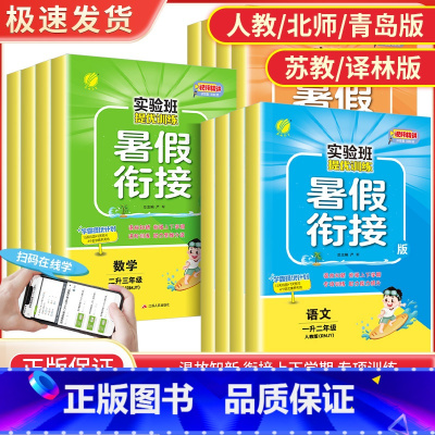 语文+数学[苏教版] 小学三年级 [正版]实验班提优训练暑假衔接一升二升三年级升四五六年级下册上册语文数学英语全套人教版
