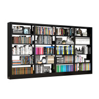 晋舰 书架学校图书馆阅览室书籍架落地资料档案架黑色白色 单面一列四