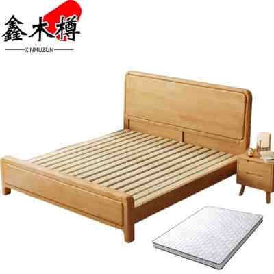 鑫木樽床+床头柜+床垫120*200*108cm套