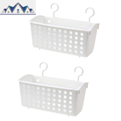 浴室挂篮壁挂收纳篮家用塑料镂空可叠加卫生间置物篮收纳筐洗澡篮 三维工匠