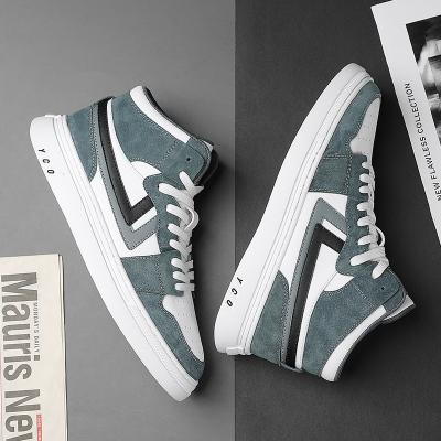 绛天男鞋2020新款秋春季高帮板鞋空军一号猪巴革韩版潮流百搭休闲潮鞋