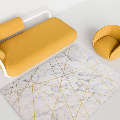 家柏饰(CORATED)美式欧式创意大理石纹路客厅沙发地毯现代简约样板间轻奢卧室地垫