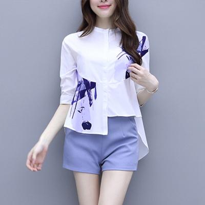 班俏BANQIAO很仙的两件套洋气网红轻熟风短裤女士套装女2021新款夏小个子穿搭显高女装