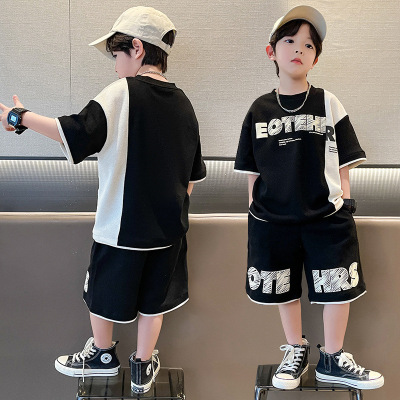 儿童装男童夏装套装2026新款中大童男孩夏季薄款运动短袖两件套潮