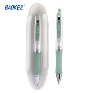 宝克(baoke) PC3968 按压中性笔 0.5mm 玫瑰粉/北暮蓝/森溪绿/卵石灰/卡其黄 单支装(黑色)