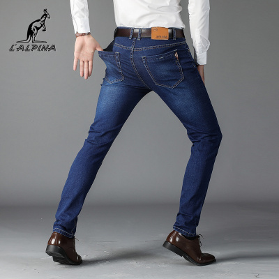 阿尔皮纳袋鼠(L'ALPINA)牛仔裤男商务直筒牛仔裤2021夏季新款男士韩版休闲时尚商务