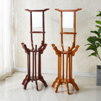 沃灏 脸盆架 实木洗脸盆架子 复古带镜子 置物架子