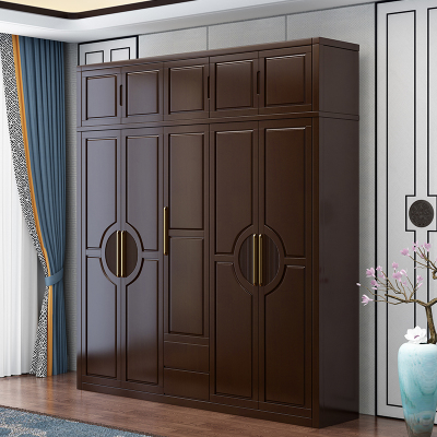 景山百岁 衣柜 实木衣柜 新中式衣柜 五门衣柜 对开衣柜 卧室成套家具