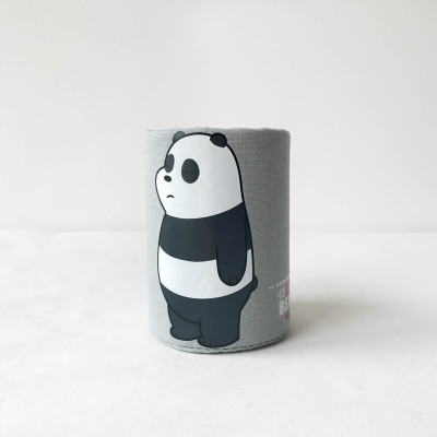 创意时尚笔筒韩国小清新学生办公多功能桌面收纳盒可爱裸熊笔筒三维工匠动物-紫色