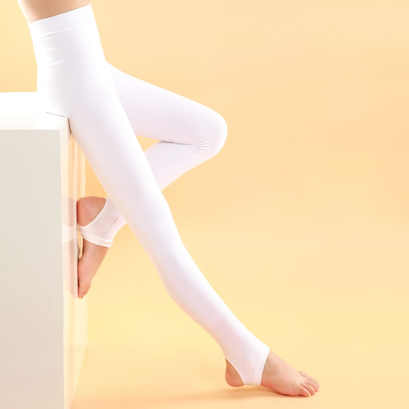 儿童踩脚裤秋冬款加厚加绒女童舞蹈袜子白色宝宝打底裤连裤袜春秋_1