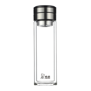 希诺 双层茶水分离玻璃杯360ml XN-7096A/个