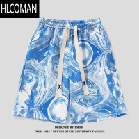 HLCOMANBMOB夏季薄款宽松休闲短裤男士潮牌ins设计感小众沙滩五分大裤衩