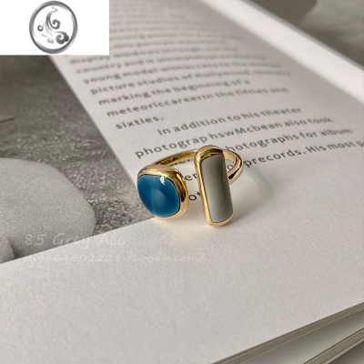 JiMi贝母宝石开口戒指女ins潮轻奢小众设计食指戒时尚个性高级感指环