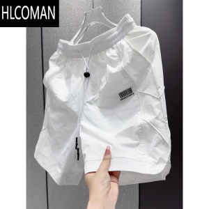 HLCOMAN2025夏季潮流速干运动短裤男士时尚百搭抽绳沙滩裤宽松休闲五分裤