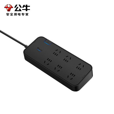 公牛 (BULL)抗电涌抗浪涌防雷电竞插座/接线板 6位总控 全长3米 GN-H3060(单位:个)