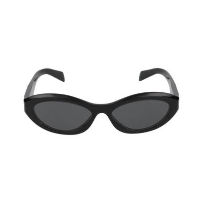 普拉达(PRADA)醋酸酯材质时尚百搭配镜框女士太阳镜春夏潮牌出行 黑色