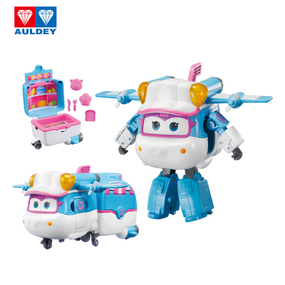 超级飞侠11豪华版大号变形机器人玩具趣味飞行餐厅餐车糯糯760235