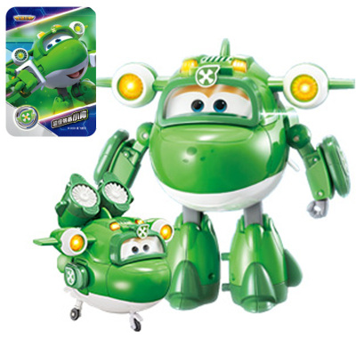 奥迪双钻超级飞侠超级装备发光发声大号变形机器人关节可动儿童节玩具礼物小青740928