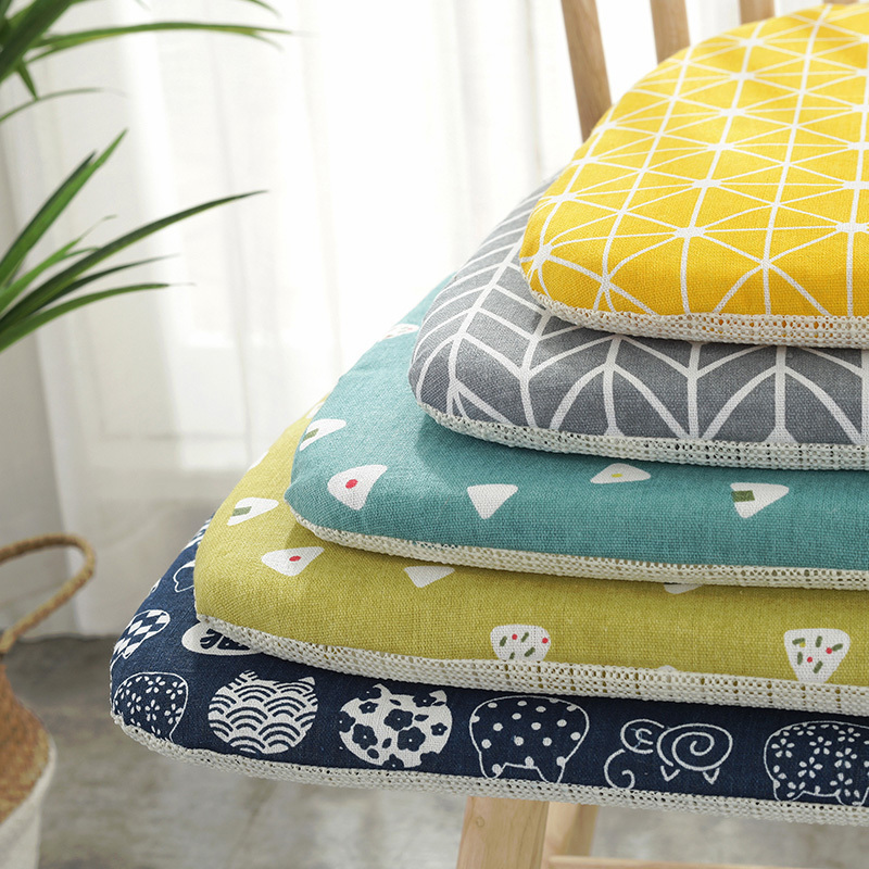 美帮汇棉麻椅垫餐桌椅子坐垫秋冬简约加厚秋冬办公室宿舍椅子垫屁股座垫