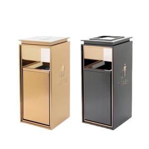 匹牧商用户外电梯口立式垃圾桶砂钢色小号禁烟