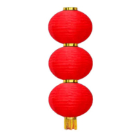 锦瑞星 节日挂饰加厚大红灯笼 圆12寸3连 /个