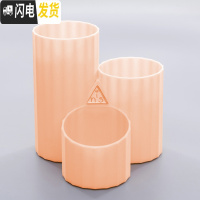 三维工匠笔筒斜插式多功能文具简约笔架收纳盒化妆刷分类架小清新组合笔桶 升级多边型粉色