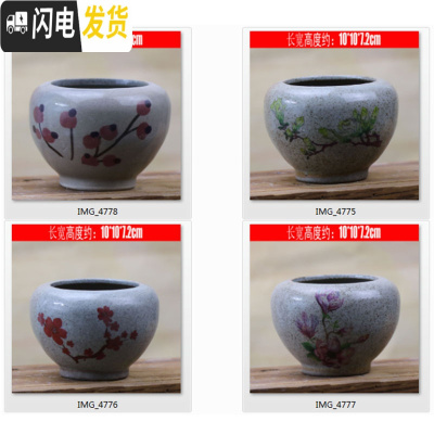 三维工匠陶瓷特小号多肉植物多色套装控型迷你多肉拇指肉肉花盆创意 随机2个9.9元 中小花盆容器