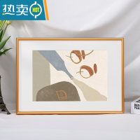 敬平简约细窄边铝合金画框装裱相框挂墙a4开8kA3卡纸海报拼图框架定制 006圆面金色 [内框60*80cm] 送挂墙无