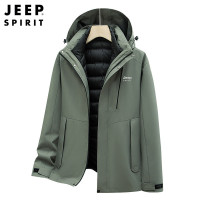吉普2025秋冬新款男士户外冲锋两件套男潮羽绒服内胆保暖外套