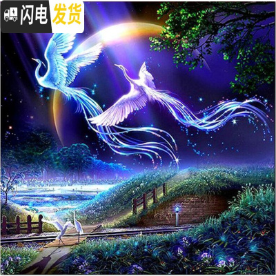 三维工匠简约现代贴钻石画满钻新款客厅比翼双飞点钻石十字绣小幅钻石绣画