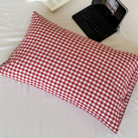 ins博主风条纹格子纯棉枕套单件48cmx74cm全棉水洗棉单品枕头套罩
