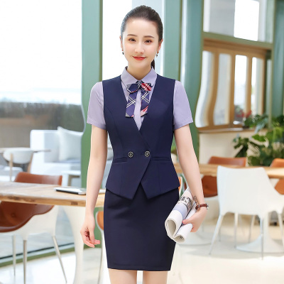 酒店工作服夏装女长袖ktv前台收银员工作服院制服OL职业套装_97