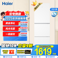 海尔(Haier) 251升 风冷无霜 一级变频 健康保鲜冰箱BCD-251WGHC3E7WV