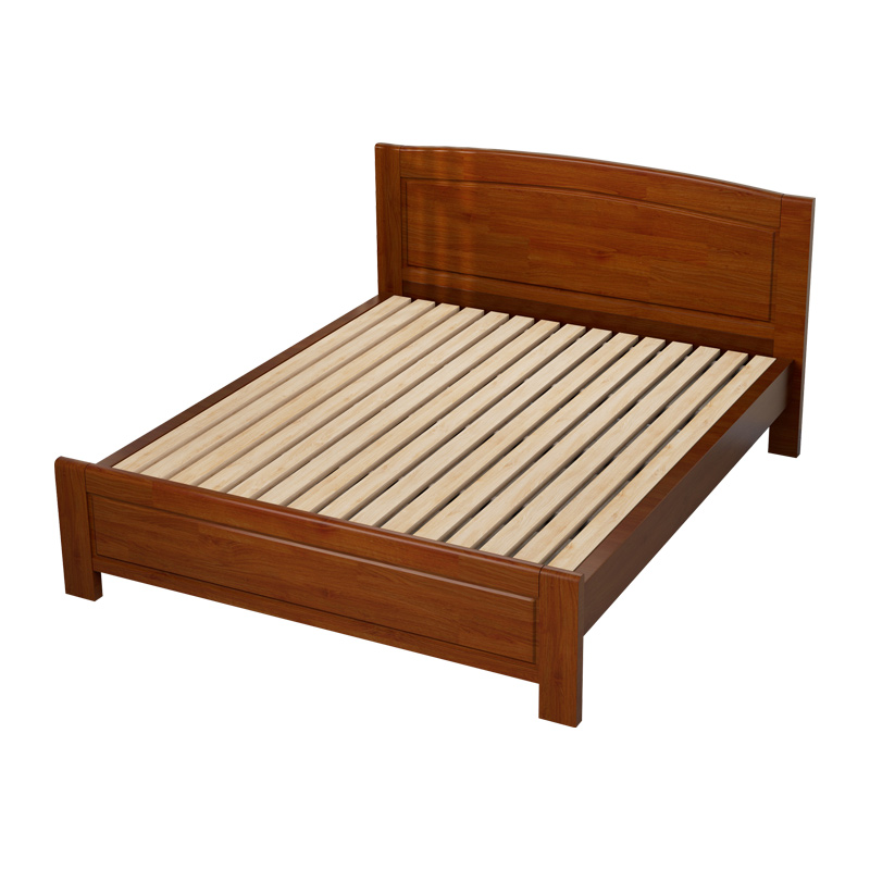 臻远ZY5062705 实木环保漆家具 实木双人床 1.8米 胡桃色